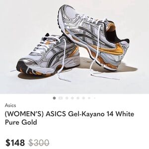 ASICS Gel-Kayano 14 Women's Sneakers - White and Gold